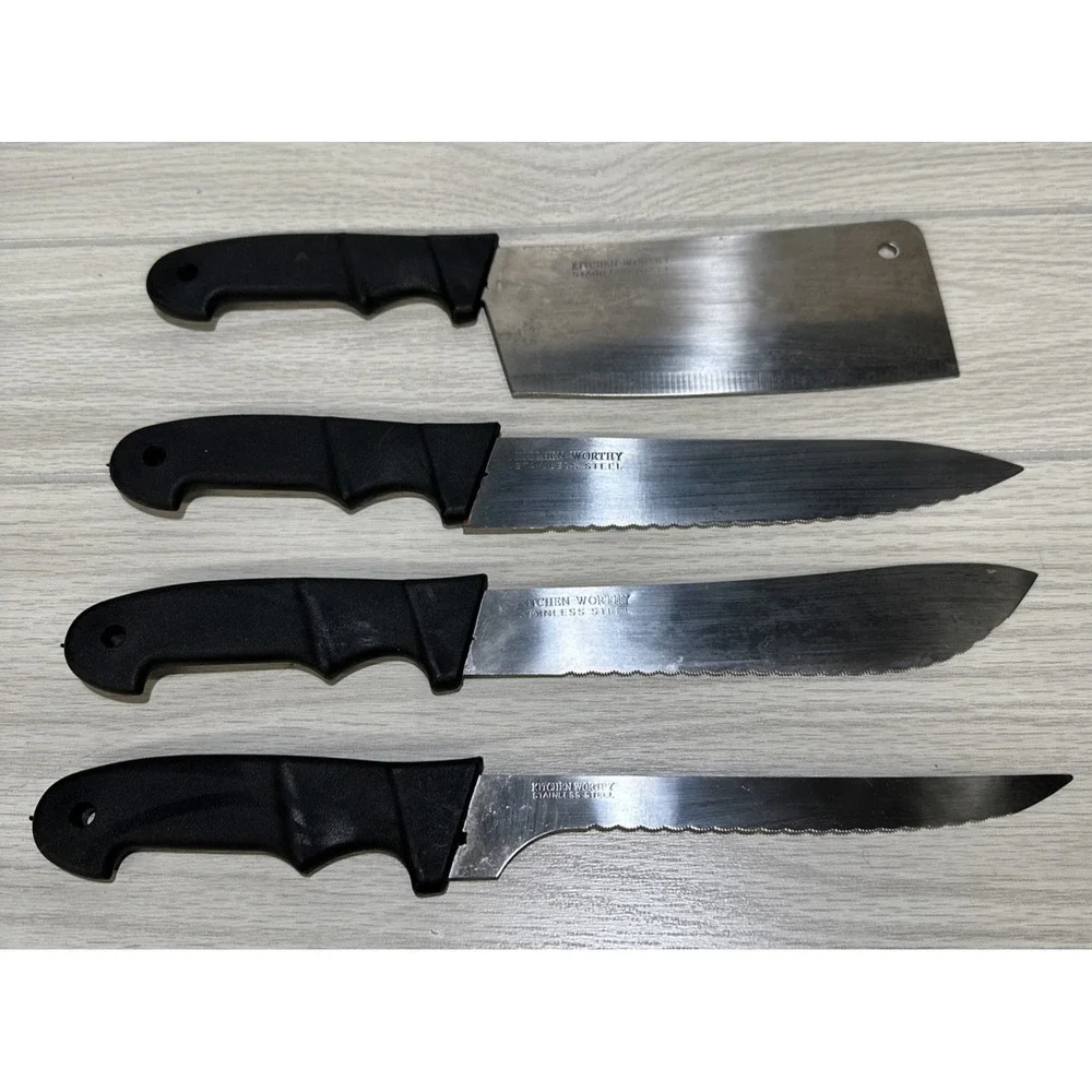 Kitchen Worthy Kitchen Knives (Set of 4) Stainless Steel Plastic‎ Handle